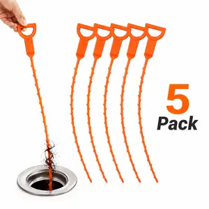 20-Inch Drain Snake Clog Remover, 5 Pack Flexible Hair Removal Tool for Bathroom Sink, Shower & Tub – Easy Drain Cleaner for Kitchen Pipes and Toilet