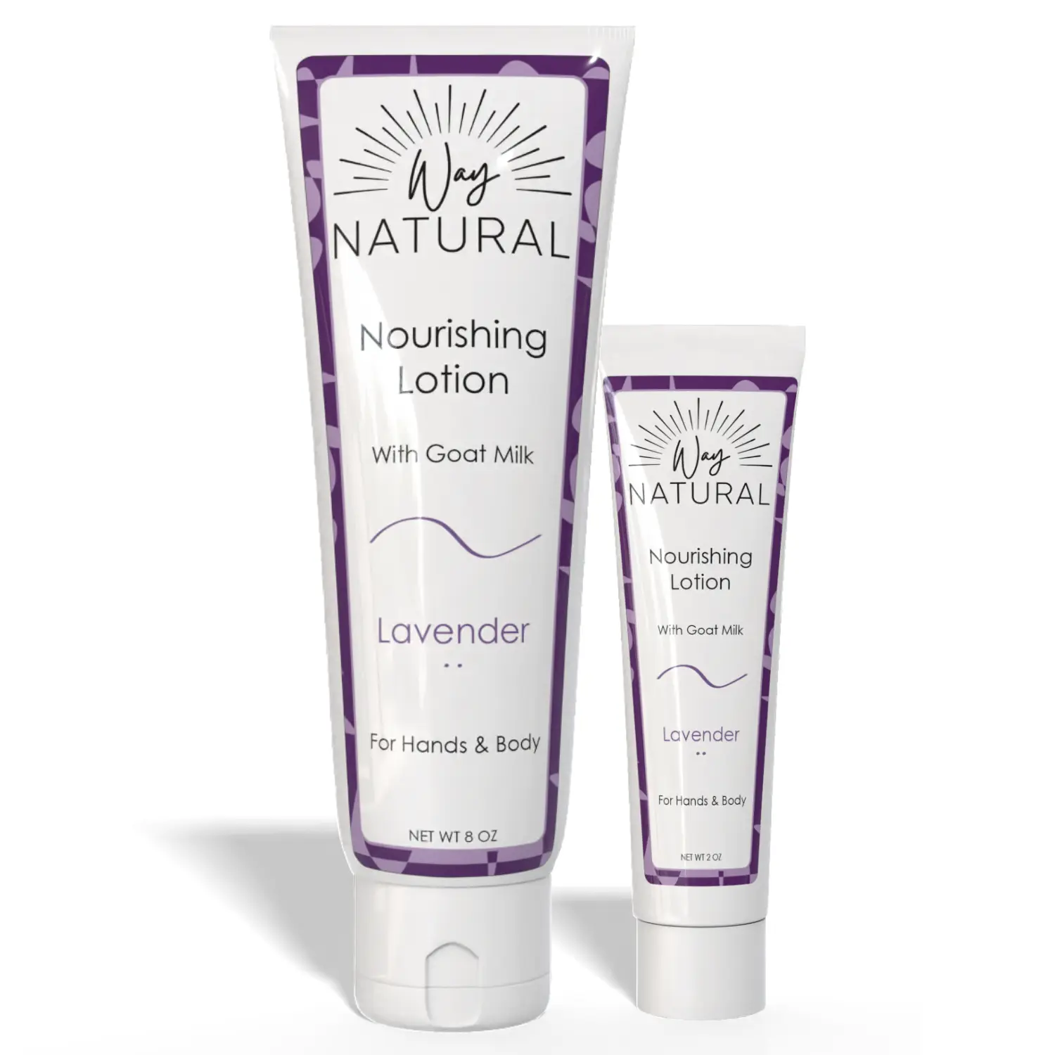 Goat Milk Lotion | Way Natural | 8 & 2 oz BUNDLE | Moisturizing Hand Cream For Dry Skin Relief | 100% REAL RAW GOAT MILK | Natural | Creamy and Soothing | Non Greasy, Quick Dry Lotion | Made in USA