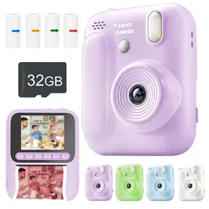 Children Instant Print Digital Camera with Flash, Music Game and Selfie Mode, 48mp HD Video, USB Charging, Portable Camera, Ideal Gift for Kids and Adults