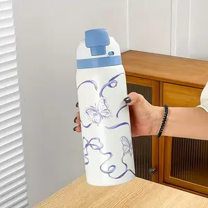 Owala Freesip Butterfly Ribbon 24/32oz Water Bottle,Great For Travel Gym Camping Sport Outdoor, Gift for Friends Family and Kids