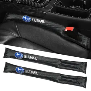 2PCS Car Seat Gap Filler Soft Car Shaped Pads PU Leather Car Seat Gap padding Seat plug Leakproof Pads Interior Storage Organizers For SUBARU Auto Accessorie Interior