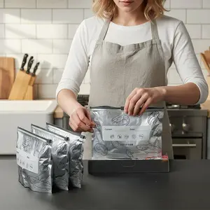 30-Pack Reusable Aluminum Foil Storage Bags, 2026 New Airtight Insulation Kitchen Pouches with Labels, Zip Locks & Vacuum Seals for Vegetables, Fruits
