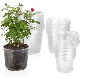 6/5/3.5 Inch Clear Nursery Pots with Drainage Holes, 30 Pack Nursery Pots Variety Pack, Durable Transparent Plastic Pots for Plants, Seed Starter Pots, Garden Flower Orchid Pots