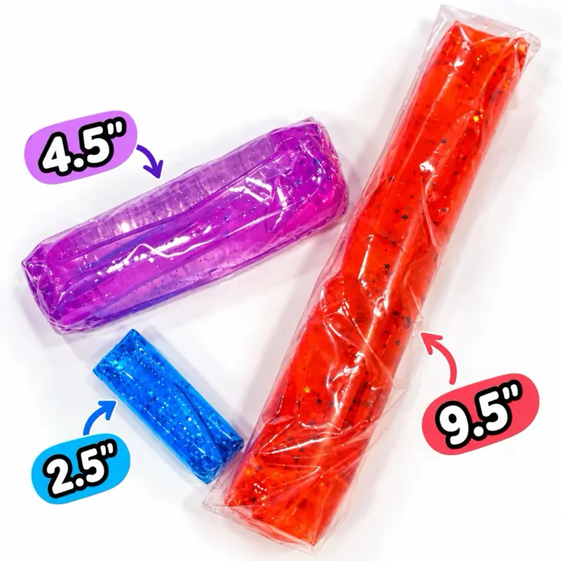 Water Snake Variety Pack – 3 Sizes | Mini, Large & Jumbo Glitter Sensory Fidget Toys