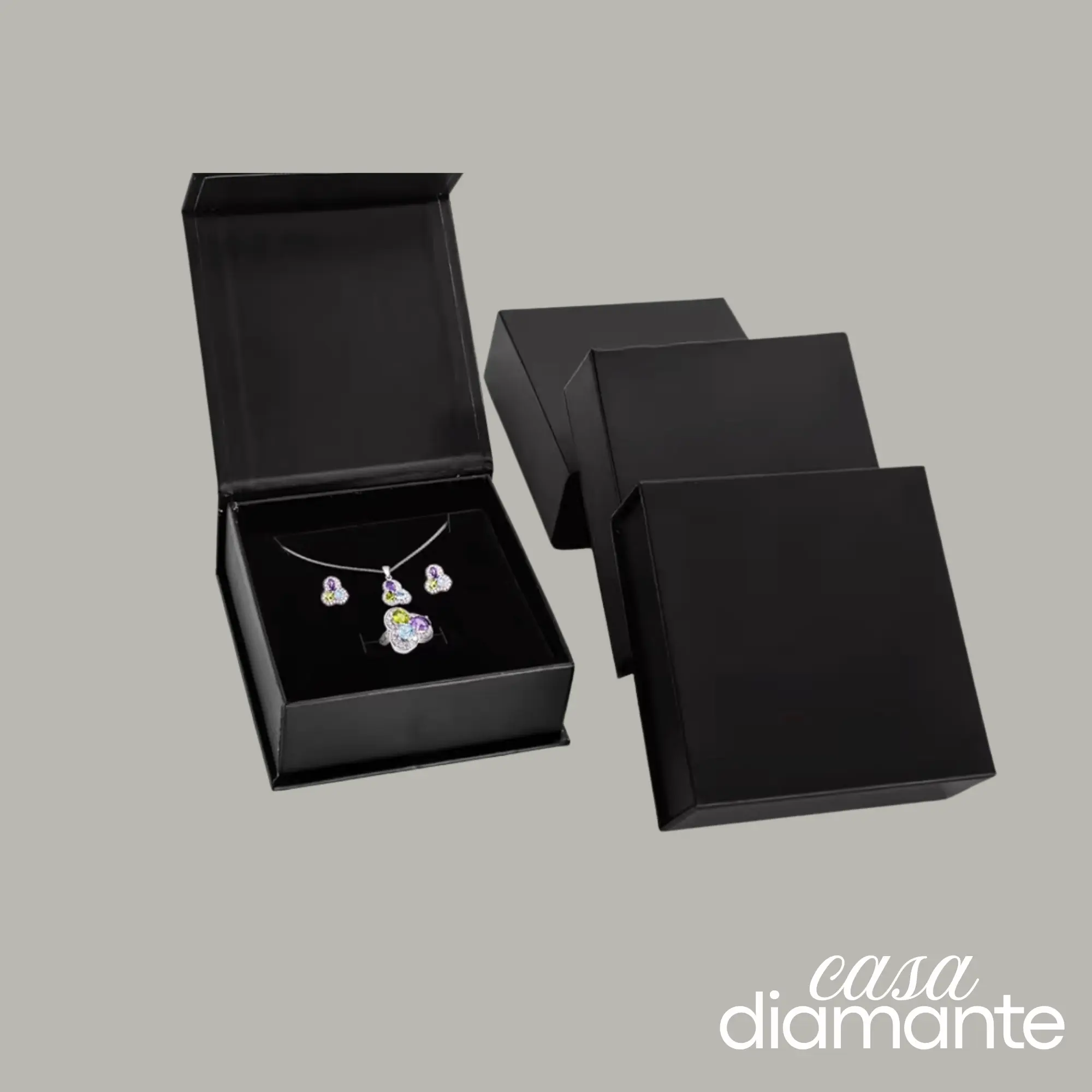 Black Empty Jewelry Case with Magnetic Close