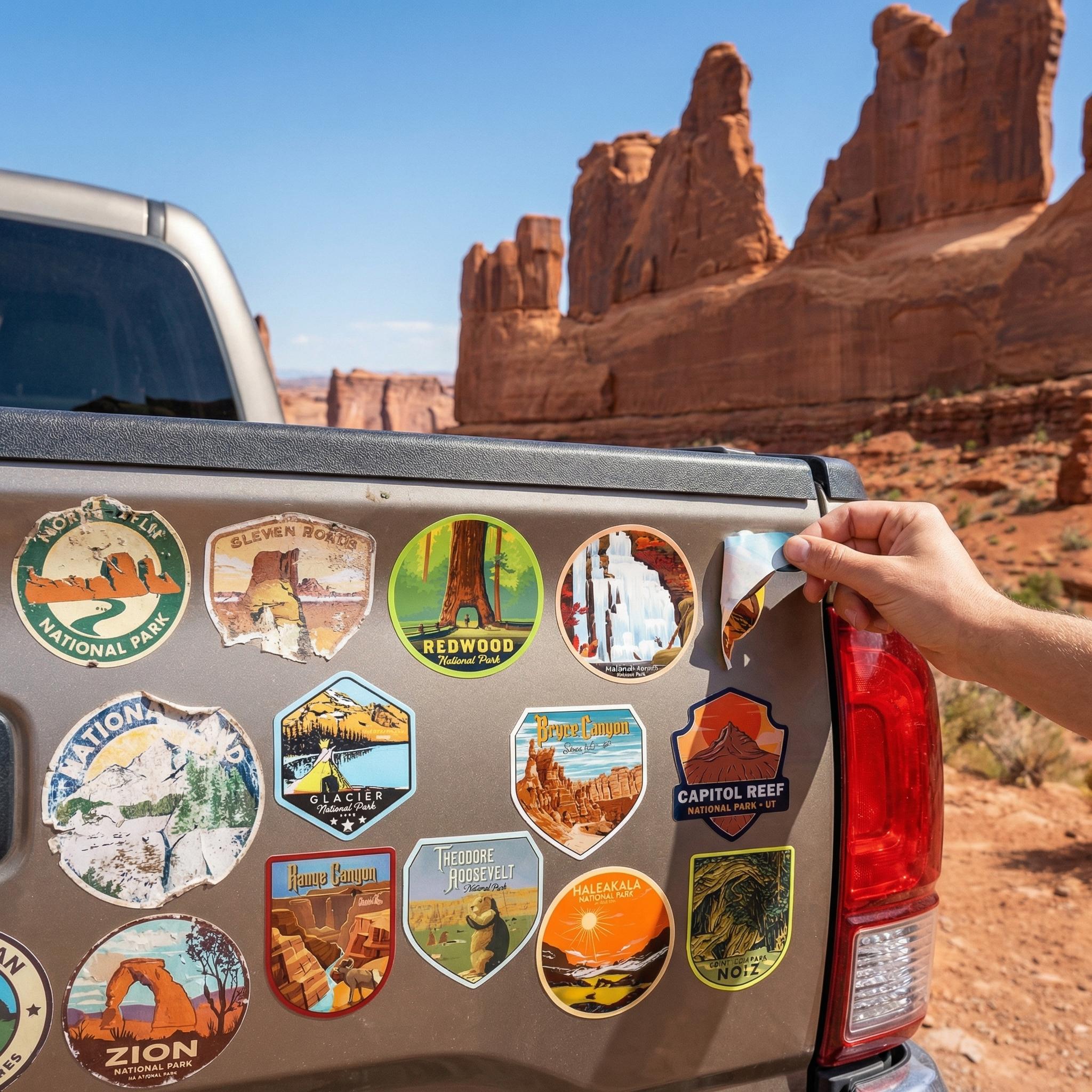 63Pcs National Park Stickers,Outdoor Nature Camping Hiking Inspired Waterproof Vinyl Decals for Water Bottles Laptop Car,Travel Adventure Parks Stickers