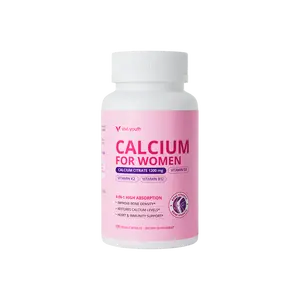 Calcium Supplements for Women - 4-In-1 Calcium Citrate 1200 mg with Vitamin D3 K2, B12 - High Absorption Calcium Citrate & Carbonate for Bone Density & Strength, Non-GMO, 120 Vegan Capsules