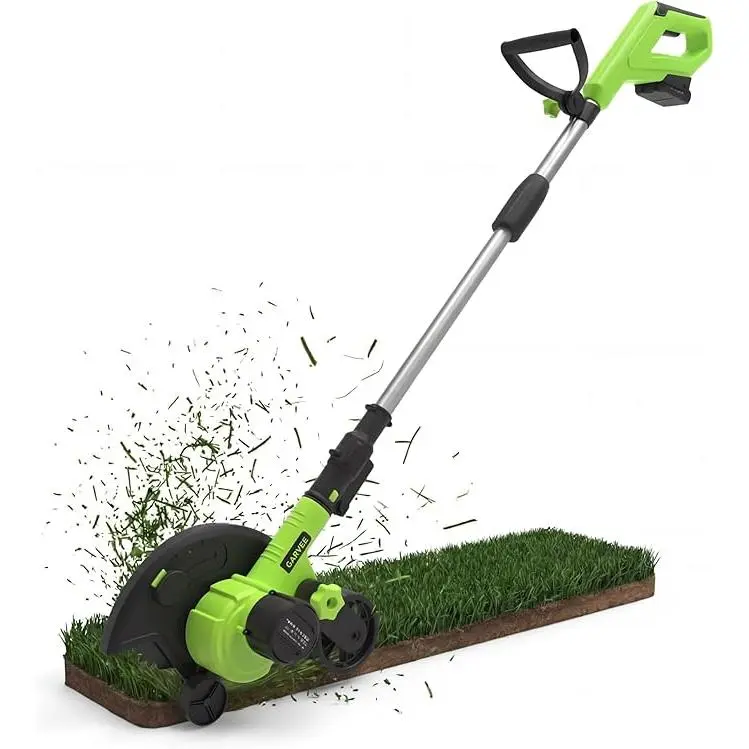 20V Cordless Lawn Edger with 9-Inch Blade, 4.0Ah Battery and Charger Included, Dual Wheels for Straight Lines, 3 Depth Settings, Adjustable Handle for Sidewalk Driveway