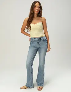 MISS ME Wing Pocket Mid Rise Womens Bootcut Jeans