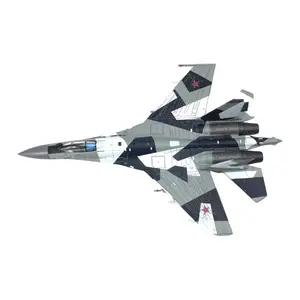 1:100 Russian SU35 Fighter Plane Metal with Stand, Military Airplane Model, Kids Adults Toys Aircraft Model, for Home Ornaments Collection and Gift