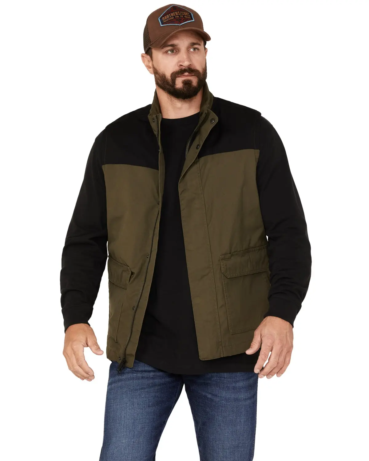 Brothers And Sons Men's Men'S Waxed Canvas Field Vest - Basfa22v03-Olv