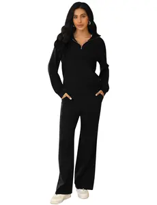 TOTATUIT Women's 2-Piece Sweatsuit Set - Long Sleeve Half Zip Top & Jogger Pants | Soft, Breathable Lounge Set for Fall 2025 | Christmas Gift Idea, Athleisure, Travel & Sporty Daily Outfit