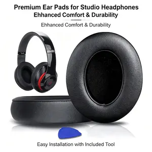Replacement Ear Pads for Beats Studio 2 & 3 (B0501, B0500) Wired & Wireless | Does NOT Fit Beats Solo | Softer PU Leather, Enhanced Foam & Stronger Adhesive | Black