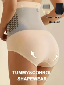 2-Pack & Skin Tone Seamless Shapewear Briefs, Postpartum Butt Lifting, Warmth, Anti-Roll, Breathable, Waist Cinch, All Seasons