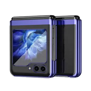 Electroplated Transparent Folding Phone Cover, 1 Count Anti-fall Fully Edged Case, Shockproof Phone Case for Samsung Galaxy Z Flip 6 Flip 3 Flip 4 Flip 5, Shockproof Protective Cover
