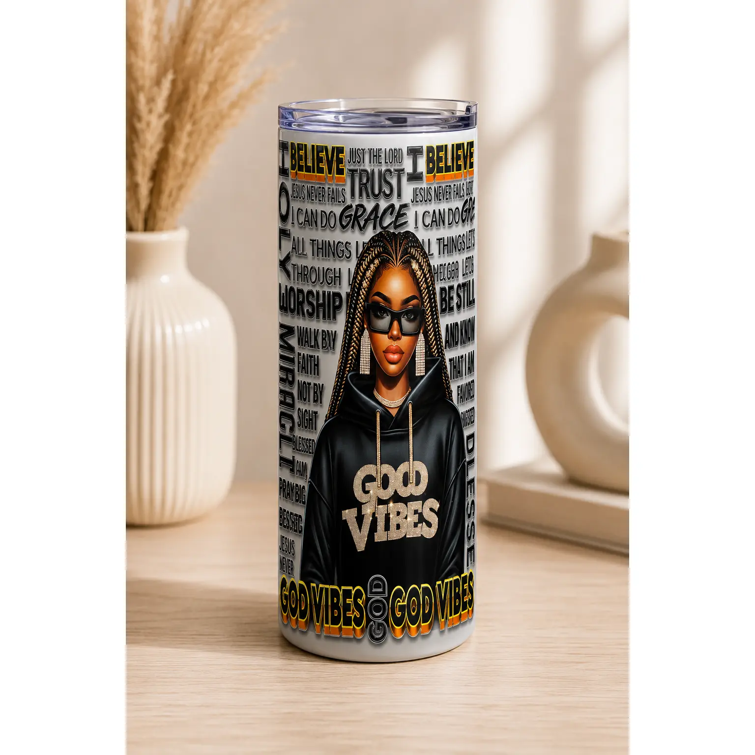 God Vibes UV DTF Tumbler Wrap