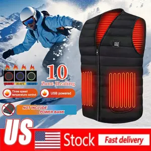 Electric Heating Vest Waistcoat Jacket Full Body Warm USB Without Power Bank