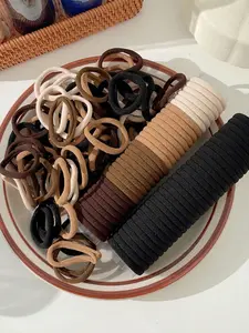 100pcs Women All Match Black White Random Mixed High Elastic Hair Ties, Ponytail Holders, Versatile Hair Accessories, Elastic Hair Accessory, Scrunchies, Suitable For Daily Casual Party Commuting Vacation Face Washing Makeup Hair Styling