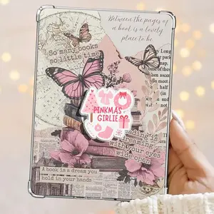 Pinkmas Girlie Cozy Christmas Reader Holiday Grip Magnetic Kindle Grip Book Lover Cute Kindle Accessories Phone Holder PopSocket Phone Grip Magnetic Pop Socket Phone Grip