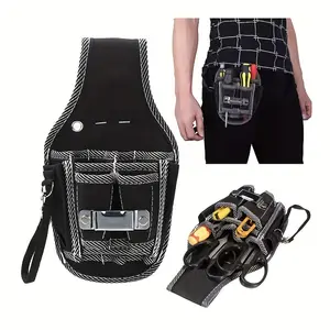 Multipurpose canvas tool waist bag-adjustable, durable outdoor gear pouch with convenient storage, ideal for camping and carpentry