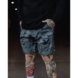 9" Gym Shorts - Black Camo