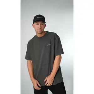 Madchill Men's Oversized Fitted Tee - Soft Natural Fabric Short Sleeve Drop Shoulder Crew Neck Summer Top for Everyday Wear Menswear Big Tshirt