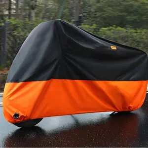 Motorcycle cover Heavy-duty pedal cover, waterproof outdoor all-season, all-weather quality protection, with night reflective strips, keyholes and storage bags, the best gift for motorcycles, Halloween, Christmas gifts