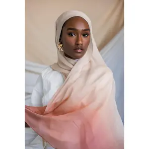 VELA Blush Pink Ombre Silk Chiffon Hijab