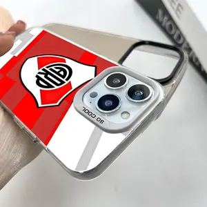 Sports_River Plate Phone Case For iPhone 17 Pro Max 16 15 14 13 12 MAX Plus Color silver shell Cover