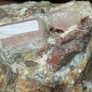 Rare Pink Topaz on Matrix Natural Gemstone Specimen for Collectors and Enthusiasts