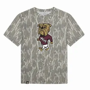 Walking Bully MSU Washed Out Tee Mossy Oak Original Bottomland, Mossy Oak Original Bottomland Walking Bully MSU Printing Short Sleeve Shirt H