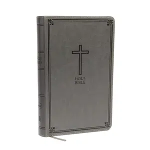 NKJV, Deluxe  , Leathersoft, Gray, Red Letter, Comfort Print: Holy ,   James Version - Hardcover