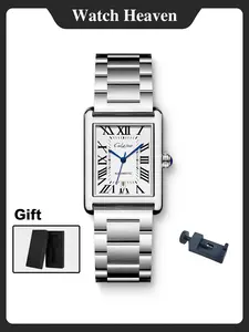 Square Stainless Steel Luxury Men's Watch&Roman Numerals, Vintage Elegance&Premium Silver Bracelet – A Timepiece of Taste in a Deluxe Gift Box, Square Dial Wristwatch