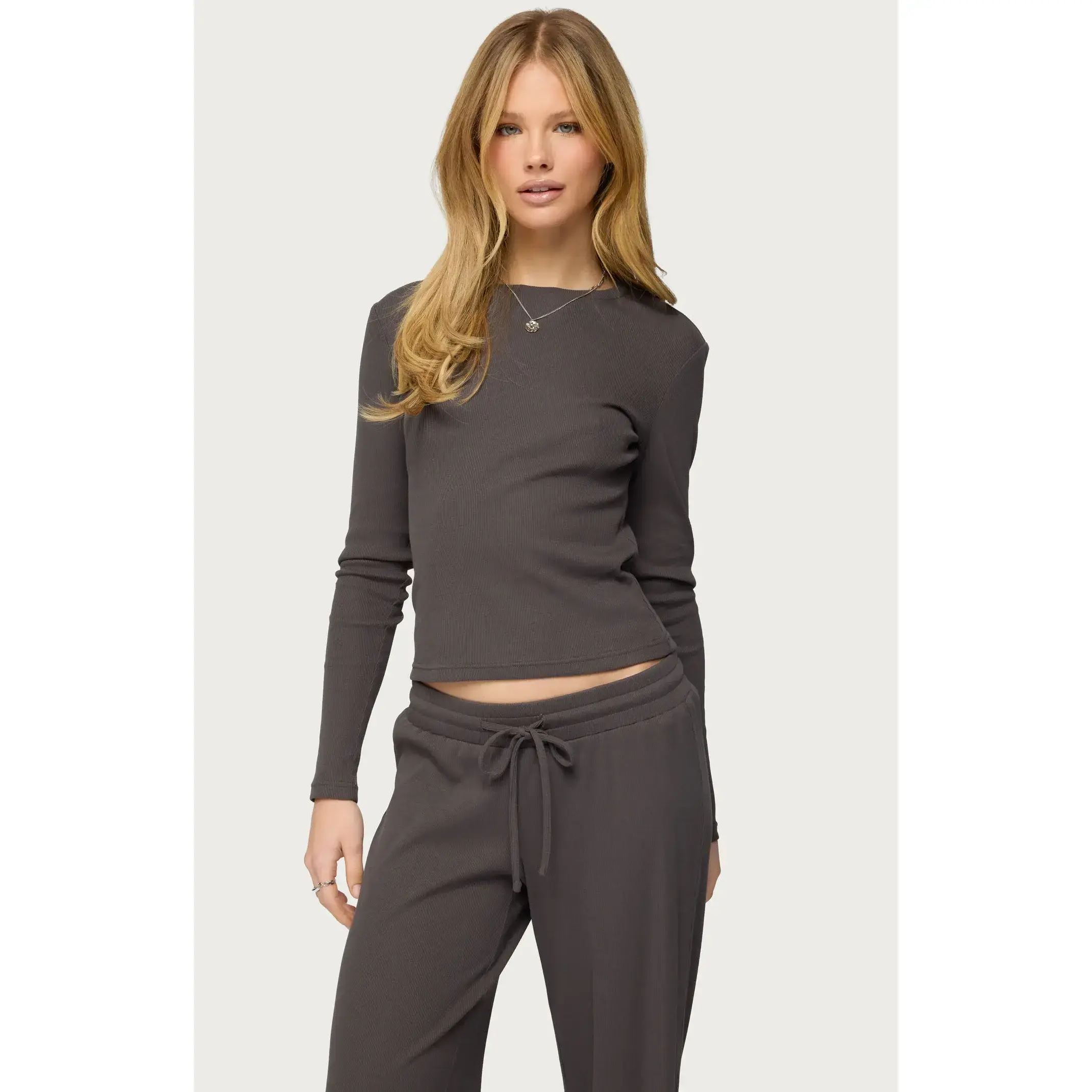 Edikted Women's Cicilia Long Sleeve Ribbed T-Shirt