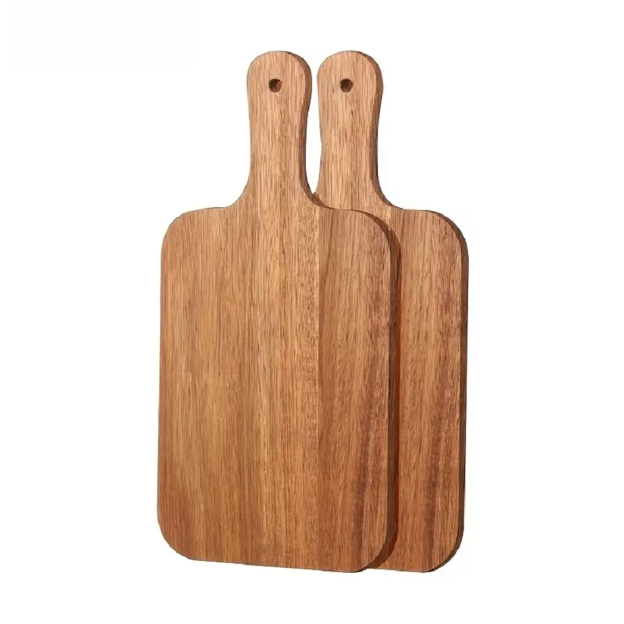 2PCS Wooden Cutting Board Set, Wooden Cutting Boards & Serving Trays with Handles,  Acacia Wood Cutting Board for Chopping Pizza, Bread, Cheese, Deli Meats, Fruits, Vegetables