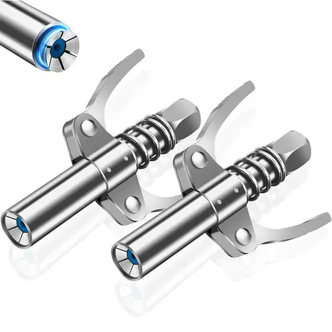 Grease Gun-Tip, 2 Counts Grease Gun-Coupler, Lock & Lube Grease Gun-Coupler, Grease Gun-Fittings, Durable Construction, Compatible with All Grease-Guns, Automotive, Car repair tool, Automotive Maintenance Tools, Auto repair tools, Tools for Mechanics