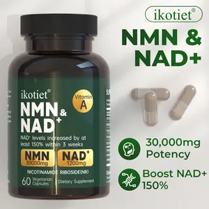 IKOTIET NMN Vegetarian Capsules with NAD+, Daily Energy & Focus Support for Adults, Enhanced Complex Formula, 60 Count