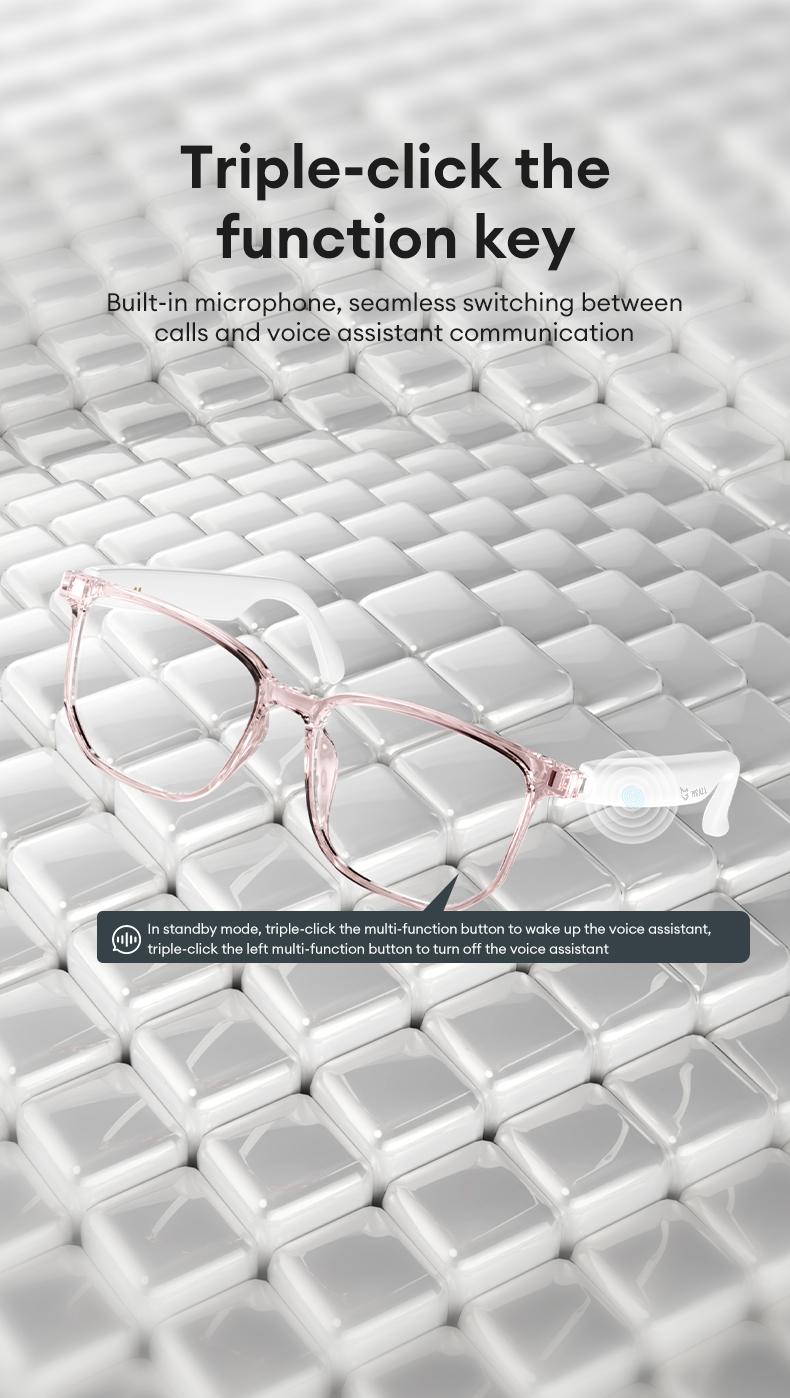 MGALL C8Pro AI Smart Glasses Wireless Headphone Smart Glasses For Listening To Music & Calling, Support 169 Languages Bluetooth Translation Audio & Video Call Translation Glasses for Women & Men