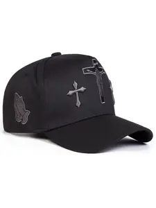 Unisex Jesus Cross Baseball Cap, Adjustable Sun Protection Casual Hat, Fitted Letter Pattern, Outdoor Travel Beach Vacation, Graphic Hat