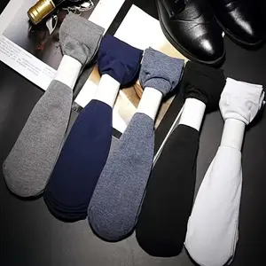 30 Pairs/60 Pairs of Men's Silk Stockings Men's Ultra-thin Style Spring and Summer Breathable Ice Silk Light Cotton Socks Anti Odor Middle Tube Black Sports