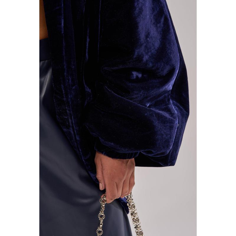 LOLA COCOON COAT IN VELVET