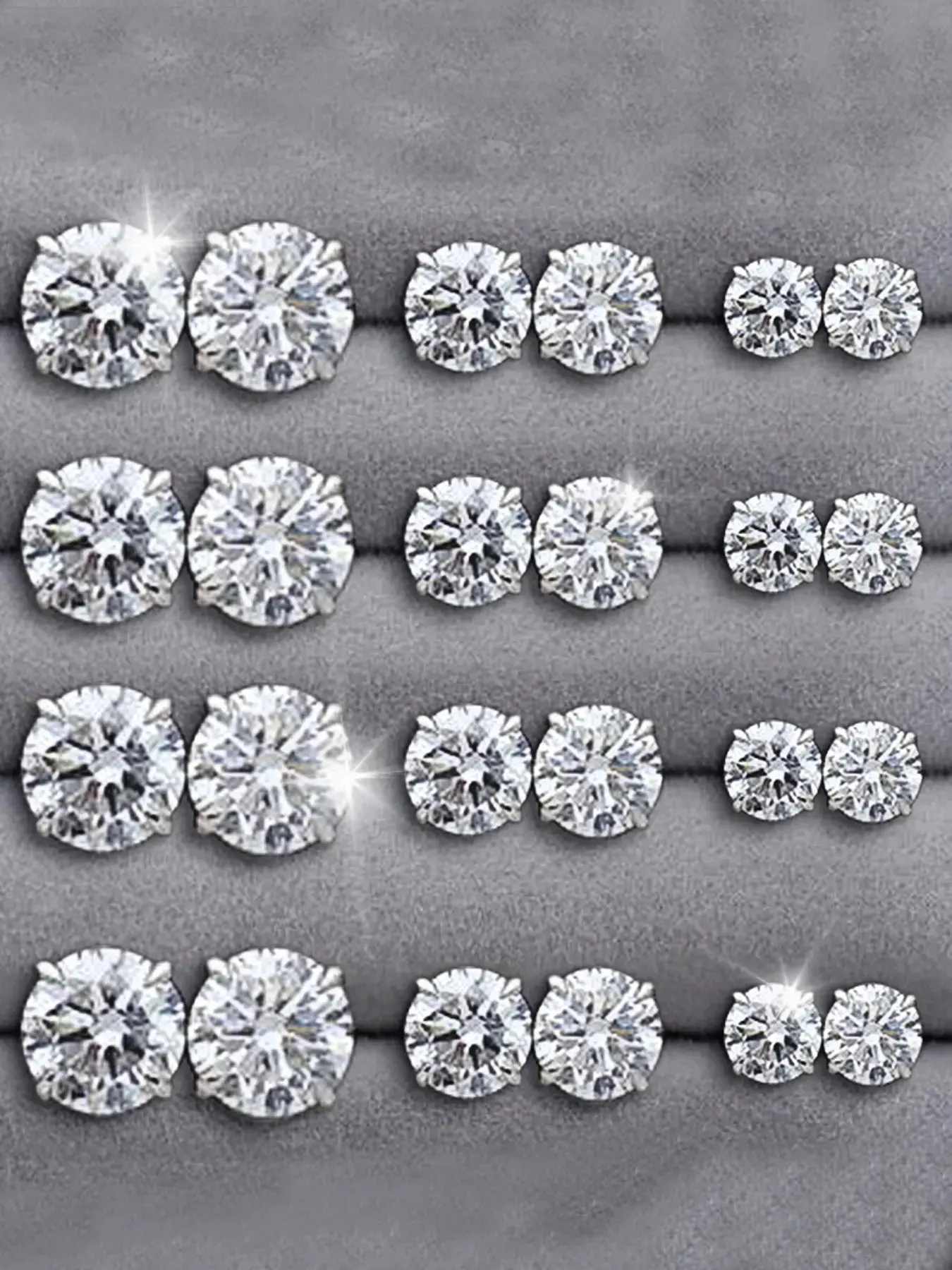 12 Pairs Earring Set, Earrings Stack, Elegant Geometric Artificial Zircon CZ Stones Earrings, Unisex Jewelry for Daily Wear, Party, Wedding, Gift