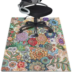 Office Chair Rug for Hardwood Floor 48"X 60" Office Mat for Gaming Rolling Chairs  Desk Chair Rug Non-Slip Mandala Decor Protector Mats for Hard Floor & Tile Floor Decor