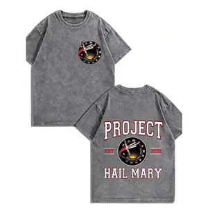 100% Cotton Project "Haley Marie Project" T-shirt - Space Exploration Design - Summer Wear - Fashion Street Retro Style - Sci-fi Movie "2026"