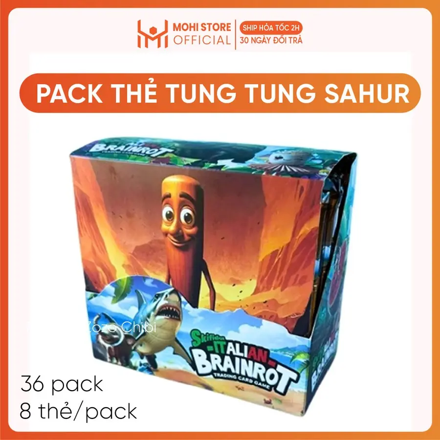 Tung Tung Sahur Premium Trading Cards Box Set – Complete Collection with 36 Mystery Booster Packs