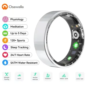 Smart Ring with Sleep Monitoring, Step Counting, Heart Rate, Meditation for iOS and Android, No Subscription Fee, 5ATM Waterproof Health Tracker