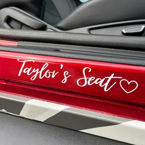 Name Seat Sticker for Car, Name Decal for Foot Step, Relationship Sticker, Custom Name Vinyl Decal, Gift for Him, Gift for Her