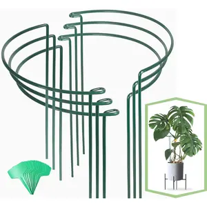 6 Pack  Support Stakes, 16 Inch Peony Cages and Supports, Flower Stakes with 15 count  Labels, Peonies Support Cages Garden Sticks for  Tomato, Hydrangea, Rose, Hyphosis