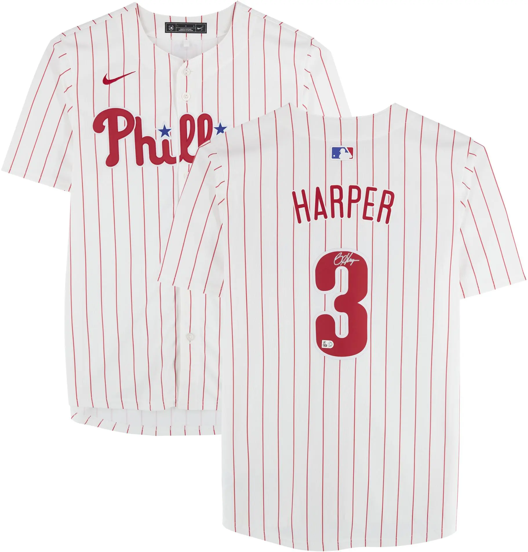 Bryce Harper Philadelphia Phillies Autographed White Nike Limited Jersey - Fanatics Authentic Certified