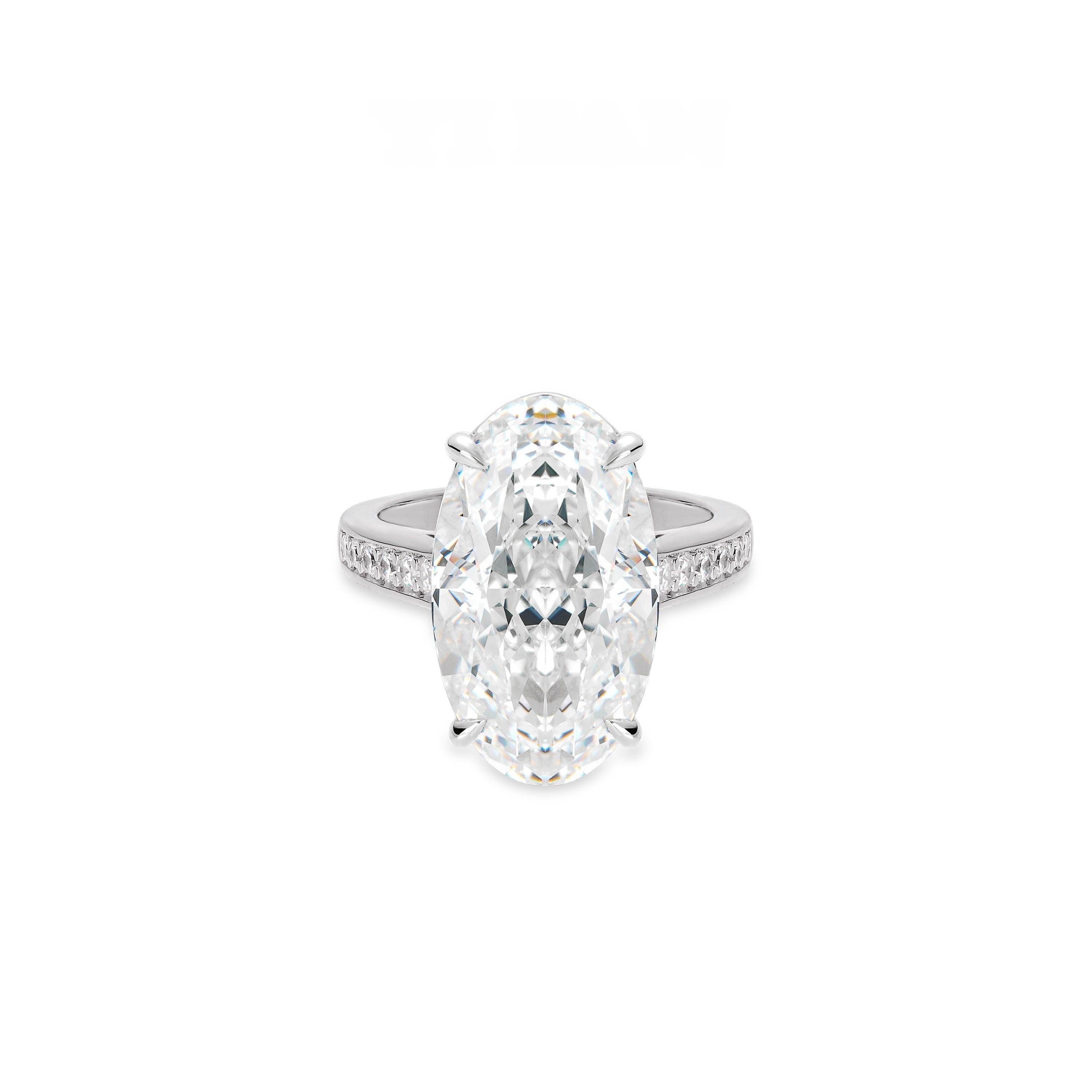 VAMERAY #13125 21 Carat 4-Prong Oval White Ring